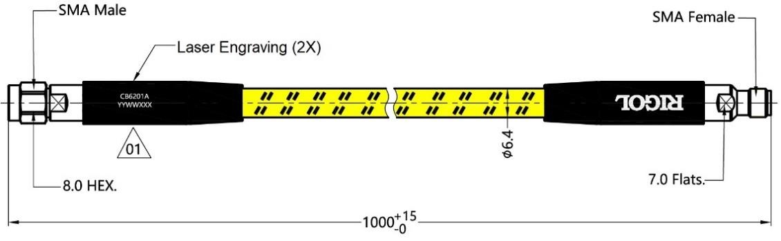 RIGOL CB6201A RF 케이블 drawing