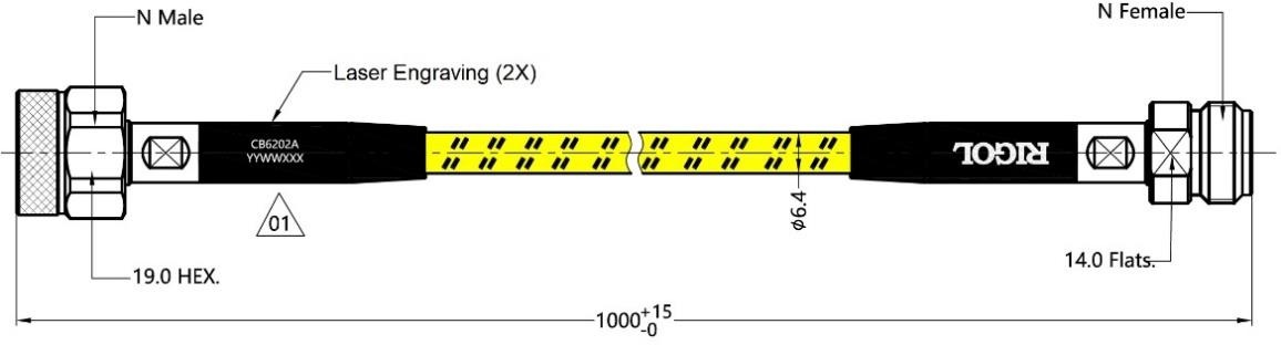 RIGOL CB6202A RF 케이블 drawing