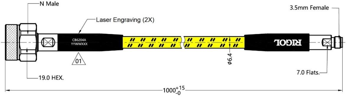 RIGOL CB6204A RF 케이블 drawing